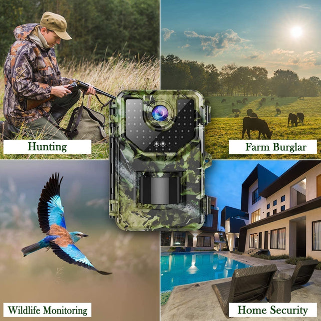 1520P 20MP Trail Camera, Hunting Camera with 120°Wide-Angle Motion Latest Sensor View 0.2s Trigger Time Trail Game Camera with 940nm No Glow and IP66