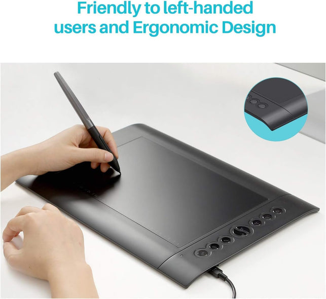 HUION H610 Pro V2 Graphic Drawing Tablet Android Supported Pen Tablet Tilt Function Battery-Free Stylus 8192 Pen Pressure with 8 Express Keys - The Gadget Collective