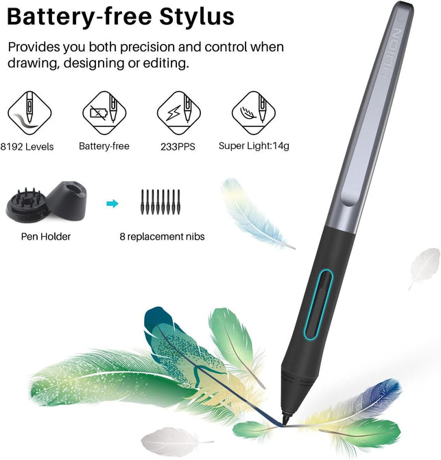 HUION Inspiroy H1060P Graphics Drawing Tablet with 8192 Pressure Sensitivity Battery-Free Stylus and 12 Customized Hot Keys, 10 X 6.25 Inches Digital Art Tablet for Mac, Windows PC and Android - The Gadget Collective