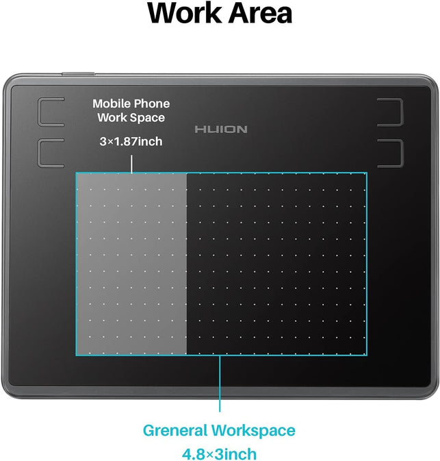 HUION Inspiroy H430P OSU Graphic Drawing Tablet with Battery-Free Stylus 4 Press Keys, Compatible with Android, Linux, Windows and Mac - The Gadget Collective