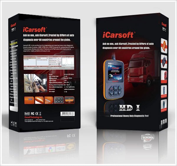 iCarsoft HD I Heavy Duty OBD2 Diagnostic Code Reset Scanner Tool. - The Gadget Collective