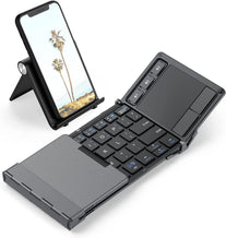 Iclever Bluetooth Keyboard, BK08 Folding Keyboard with Sensitive Touchpad (Sync up to 3 Devices), Pocket-Sized Tri-Folded Fodable Keyboard for Windows Mac Android Ios - The Gadget Collective