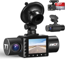Iiwey Dash Cam Front Rear and inside 1080P Three Channels with IR Night Vision Car Camera SD Card Included Dashboard Camera Dashcam for Cars HDR Motion Detection and G-Sensor for Car, Taxi, Uber - The Gadget Collective