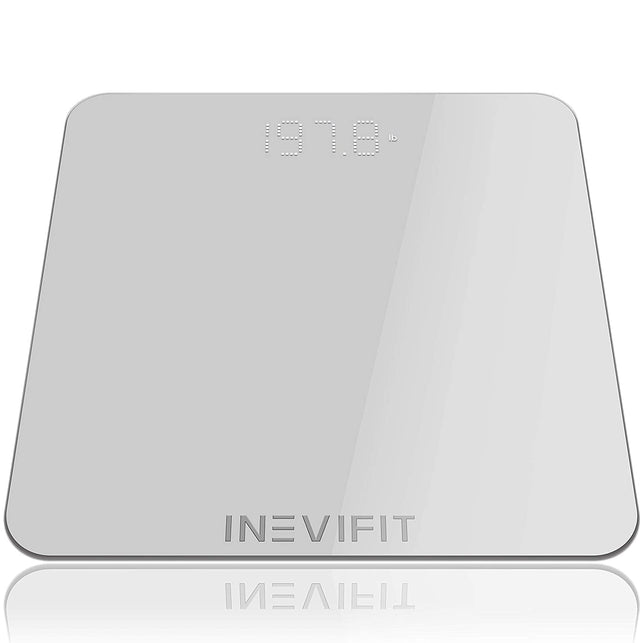 INEVIFIT Bathroom Scale, Highly Accurate Digital Bathroom Body Scale,  Measures Weight up to 400 lbs. Includes a 5-Year Warranty - White 