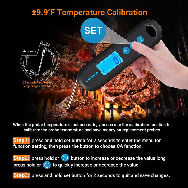 INKBIRD Hybrid Thermometer between a Remote Bluetooth BBQ Meat Thermometer with 2 Probes and an Instant-Read Thermometer,Rechargeable Grill Thermometer with Temperature Alarms and Graph, Calibration - The Gadget Collective