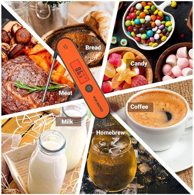 Inkbird Instant Read Meat Thermometer IHT-1P, Digital Waterproof Rechargeable Instant Read Food Thermometer, Cooking Thermometer with Calibration, Magnet, Backlight for Grill, Smoker, Kitchen, Turkey - The Gadget Collective