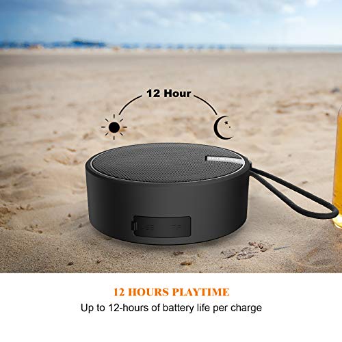 INSMY C12 IPX7 Waterproof Shower Bluetooth Speaker, Portable Wireless Outdoor Speaker with HD Sound, Support TF Card, Suction Cup for Home, Pool, Beach, Boating, Hiking 12H Playtime (Black) - The Gadget Collective