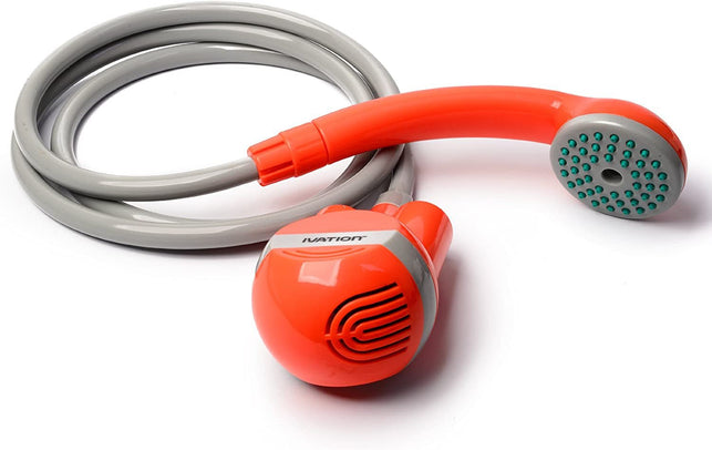 Ivation Portable Outdoor Shower, Battery Powered - Compact Handheld Rechargeable Camping Showerhead - Pumps Water from Bucket into Steady, Gentle Shower Stream - The Gadget Collective
