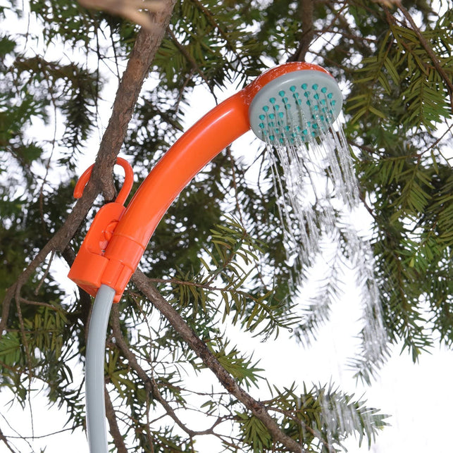 Ivation Portable Outdoor Shower, Battery Powered - Compact Handheld Rechargeable Camping Showerhead - Pumps Water from Bucket into Steady, Gentle Shower Stream - The Gadget Collective