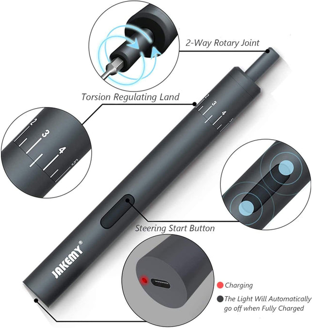 Jakemy Electric Screwdriver, Adjustable 8 Speed Torque Rechargeable 18 in 1 Multi-Function Magnetic Precision Power Screwdriver Repair Tool Kit for iP - The Gadget Collective