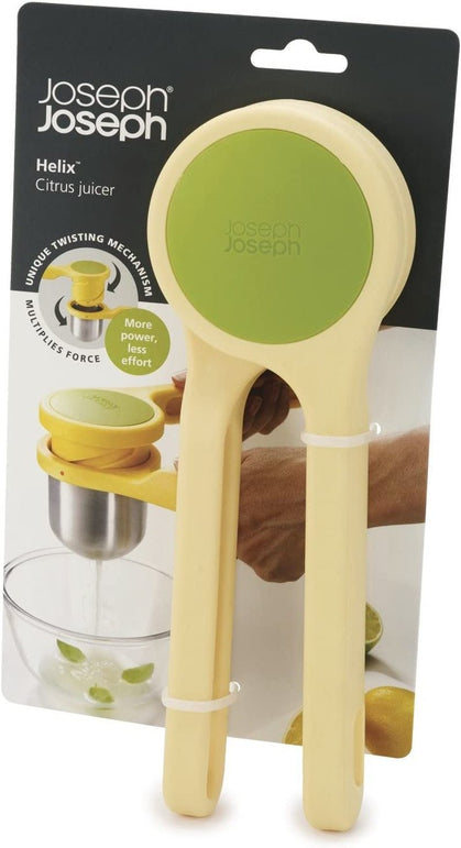 Joseph Joseph 20101 Helix Citrus Juicer Ergonomic Twist-Action Hand Press Stainless Steel, Yellow - The Gadget Collective