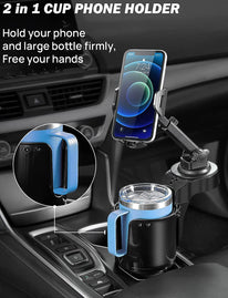 Joytutus Cup Holder Phone Mount for Car, Car Cup Holder Cellphone Holder for Car, Large Car Cup Holder Adapter Long Arm with 360° Rotation, Compatible with Iphone, Samsung & All Smartphones - The Gadget Collective