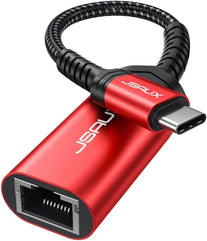 JSAUX USB C to Ethernet Adapter, JSAUX USB-C to RJ45 Thunderbolt 3/Type C to Gigabit Ethernet LAN Network Adapter Compatible with Ipad Pro 2021, Imac, Macbook Pro 2020/2019, Macbook Air, Dell and More-Red - The Gadget Collective