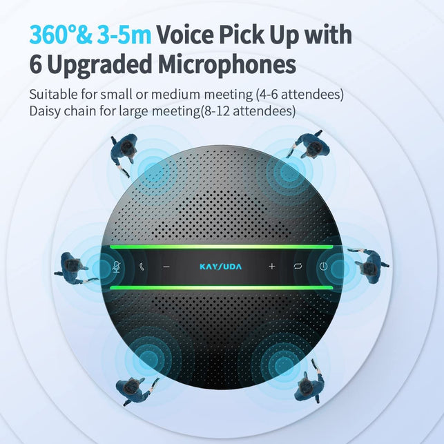 Kaysuda Bluetooth Conference Speakerphone Wireless Microphone and Speaker for Mobile Phone and Computer, USB Office Speakerphone for Skype, Zoom - The Gadget Collective