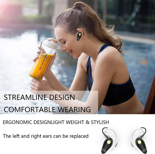 Kendir Bluetooth Headset, V5.0 Ultralight Wireless Headphone Cell Phone Earpiece with Mic Headsetcase,Volume Control, Handsfree Earbud,Compatible with Android/Iphone/Smartphones/Laptop - The Gadget Collective