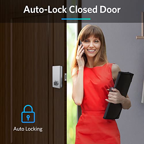 Keyless Entry Door Lock, Smart Deadbolt Lock with Bluetooth App, Electronic Keypad, IC Card, Spare Keys, Security Waterproof Smart Lock Easy Install USB Ideal for Home Use, Office, Hotel.(Sliver) - The Gadget Collective