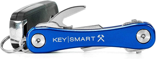 Keysmart Rugged - Multi-Tool Key Holder with Bottle Opener and Pocket Clip (Up to 14 Keys, Blue) - The Gadget Collective