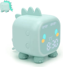 Kids Alarm Clock, Digital Alarm Clock for Kids Bedroom, Cute Dinosaur Alarm Clock Children'S Sleep Trainer, Wake up Light & Night Light with USB Alarm Clock for Boys Girls Birthday Gifts(Green) - The Gadget Collective