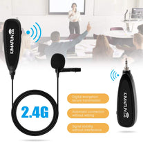 KIMAFUN Wireless Microphone System, 2.4G Wireless Lavalier Microphone with Lavalier Lapel Mics,Wireless Transmitter & Receiver for Computer,Speaker,Ph - The Gadget Collective