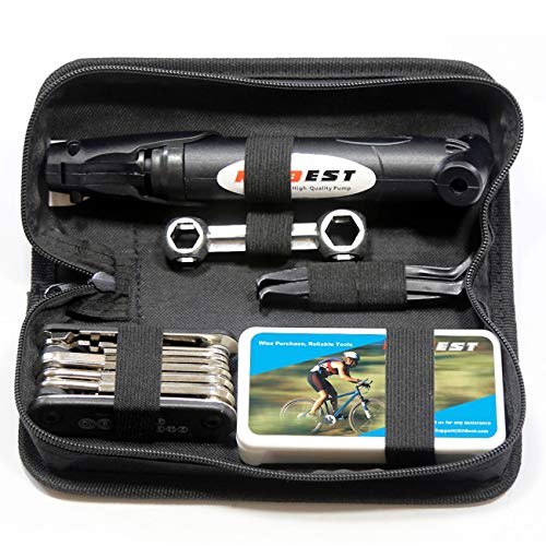 Kitbest Bike Repair Tool Kit. Bicycle Tire Pump, Tire Puncture Repair Kit, Bike Multi Tool Set, Glueless Tire Patches, Bicycle Tire Lever and Portable - The Gadget Collective