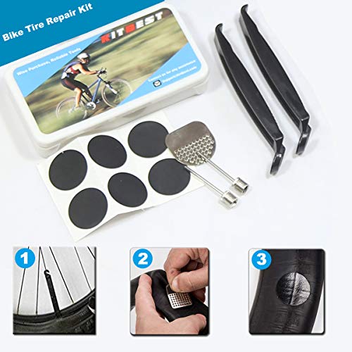 Kitbest Bike Repair Tool Kit. Bicycle Tire Pump, Tire Puncture Repair Kit, Bike Multi Tool Set, Glueless Tire Patches, Bicycle Tire Lever and Portable - The Gadget Collective