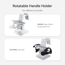 KIWI Design Upgraded VR Stand Compatible with Quest 2 /Quest/Psvr 2 /Rift S/Valve Index/Hp Reverb G2VR Headset and Touch Controllers, Vr Headset Stand and Controller Holder Mount Station (White) - The Gadget Collective