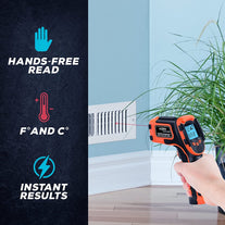 KIZEN Infrared Thermometer Gun (Laserpro LP300) - Handheld Heat Temperature Gun for Cooking, Pizza Oven, Grill & Engine - Laser Surface Temp Reader -58F to 1112F - NOT for Humans - The Gadget Collective