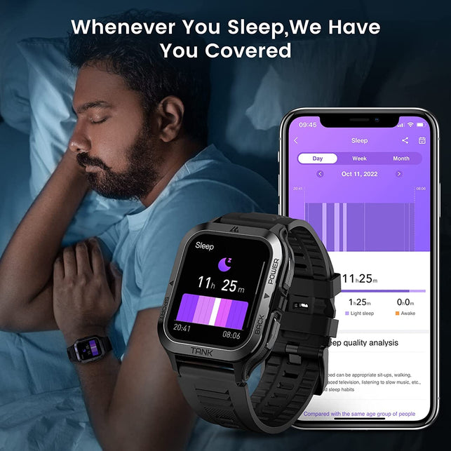 KOSPET Smart Watch - Smart Sleep Tracking Huge Battery (Call Receive/Dial) 5ATM Waterproof Outdoor Rugged Watch Tracker for Iphone Android with 70 Sports Modes - 1.85" Ultra Large HD Display - The Gadget Collective