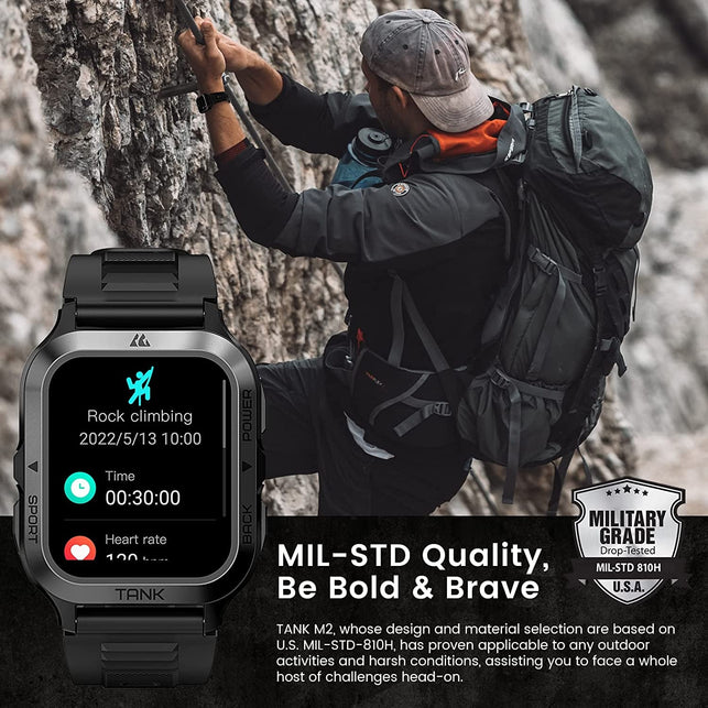 KOSPET Smart Watch - Smart Sleep Tracking Huge Battery (Call Receive/Dial) 5ATM Waterproof Outdoor Rugged Watch Tracker for Iphone Android with 70 Sports Modes - 1.85" Ultra Large HD Display - The Gadget Collective