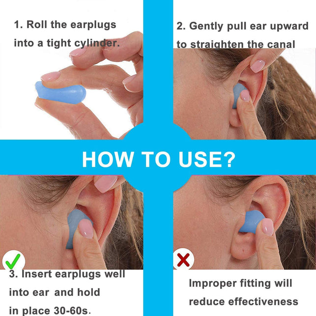 Kuyax Ear Plugs for Sleeping, Reusable Silicone Moldable Noise Cancelling Sound Blocking Reduction Earplugs for Swimming, Snoring, Concerts, Shooting, - The Gadget Collective