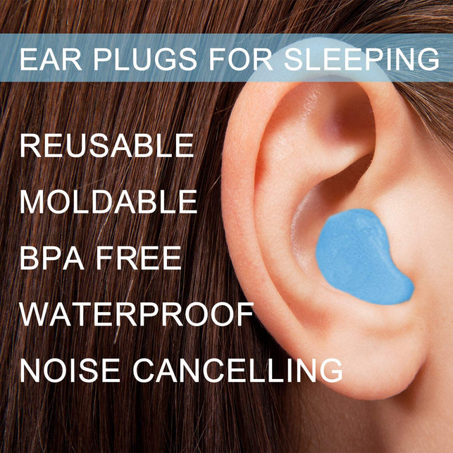 Kuyax Ear Plugs for Sleeping, Reusable Silicone Moldable Noise Cancelling Sound Blocking Reduction Earplugs for Swimming, Snoring, Concerts, Shooting, - The Gadget Collective