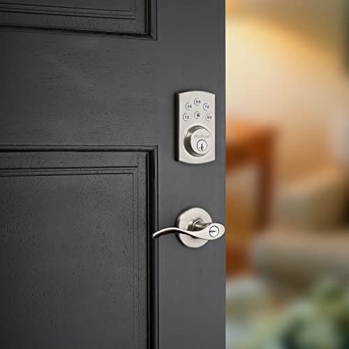 Kwikset 99070-101 Powerbolt2 Door Lock Single Cylinder Electronic Keyless Entry Deadbolt Featuring SmartKey Security in Satin Nickel - The Gadget Collective