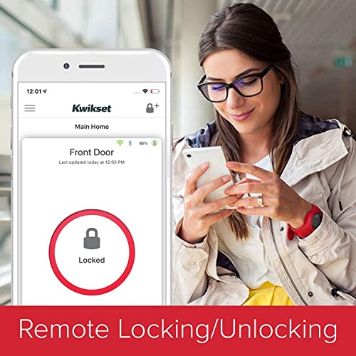 Kwikset 99390-004 Halo Wi-Fi Smart Lock Keyless Entry Electronic Touchscreen Deadbolt Featuring SmartKey Security, Matte Black - The Gadget Collective