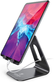 Lamicall Tablet Stand Multi-Angle, Tablet Holder - Desktop Adjustable Dock Cradle Compatible with Tablets Such as Ipad Air Mini Pro, Phone 13 Pro 12 Mini 11 XS Max XR X 6 7 8 plus (4-13 Inch), Black - The Gadget Collective