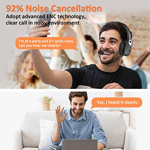 LEVN Bluetooth Headset with Microphone, Trucker Bluetooth Headset with AI Noise Cancelling & Mute Button, Wireless On-Ear Headphones 60 Hrs Working Time, for Trucker Home Office Remote Work Zoom - The Gadget Collective