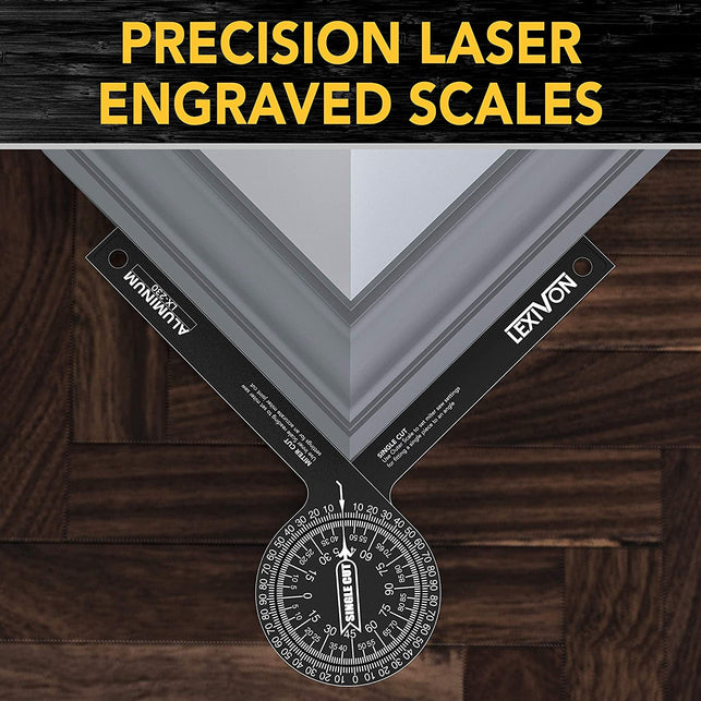 LEXIVON Aluminum Miter Saw Protractor | 7-Inch Rust Proof Angle Finder Featuring Precision Laser Engraved Scales (LX-230) - The Gadget Collective