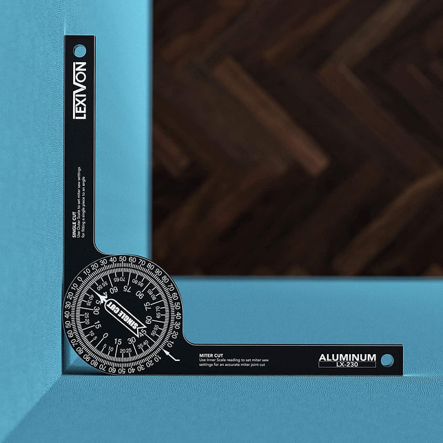 LEXIVON Aluminum Miter Saw Protractor | 7-Inch Rust Proof Angle Finder Featuring Precision Laser Engraved Scales (LX-230) - The Gadget Collective