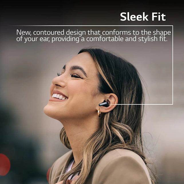 LG TONE Free True Wireless Bluetooth Earbuds FP9 - Active Noise Cancelling Earbuds with Uvnano Charging Case, Black - The Gadget Collective