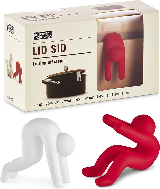 Lid Sid: Pot Lid Lifter | Pot Lid Holder That Keeps Pot from Boiling over | Helpful Kitchen Gadget to Reduce Soups and Stews | Cool Kitchen Gadgets & Cute Kitchen Accessories | by Monkey Business - The Gadget Collective