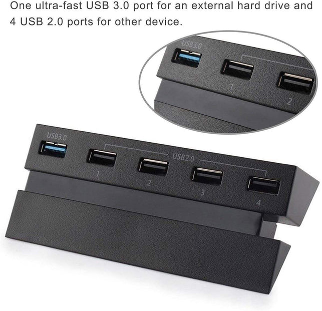 Linkstyle 5 Port HUB for PS4, USB 3.0 High Speed Charger Controller Splitter Expansion for Playstation 4 PS4 Console, Not for PS4 Slim, PS4 PRO - The Gadget Collective