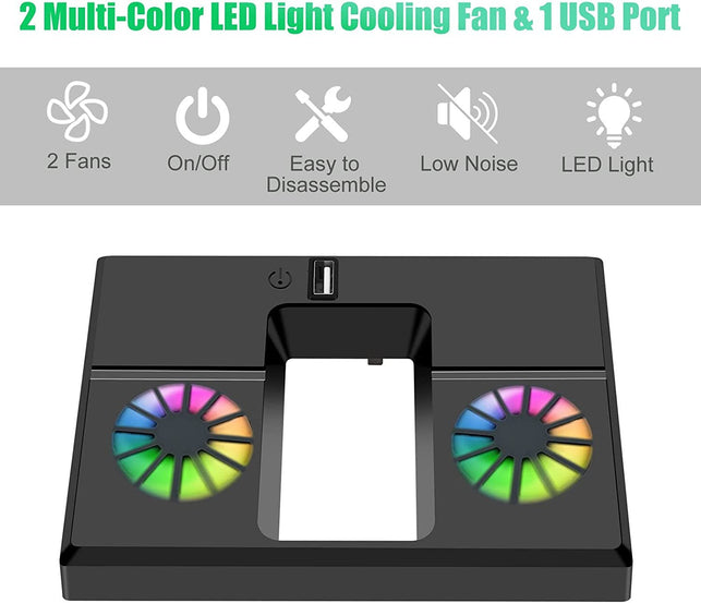 Linkstyle Upgraded Vertical Cooling Fan for Xbox Series X, USB Powered Cooling Stand Cooling System Accessories with RGB Color LED Light Dual Fans and External USB Port Only for Xbox Series X Console - The Gadget Collective