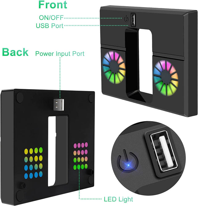 Linkstyle Upgraded Vertical Cooling Fan for Xbox Series X, USB Powered Cooling Stand Cooling System Accessories with RGB Color LED Light Dual Fans and External USB Port Only for Xbox Series X Console - The Gadget Collective