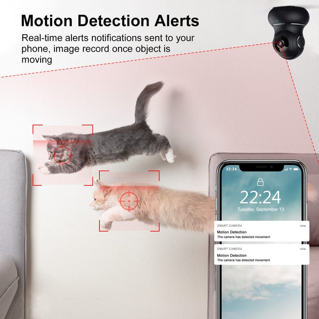 Little elf Camera, 720P Indoor Security Camera for Baby / Elder, Pet Camera with Motion Detection, Night Vision, 2-Way Audio, 360 Degree Wireless Camera, WiFi Camera Work with Alexa, APP - The Gadget Collective