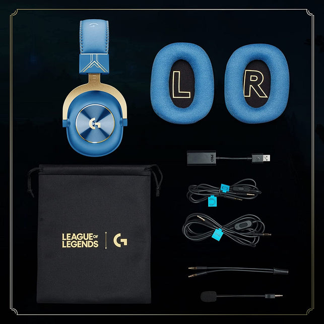 Logitech G PRO X Gaming Headset - Blue VO!CE, Detachable Microphone, Comfortable Memory Foam Ear Pads, DTS Headphone 7.1 and 50 Mm PRO G Drivers, Official League of Legends Edition - The Gadget Collective