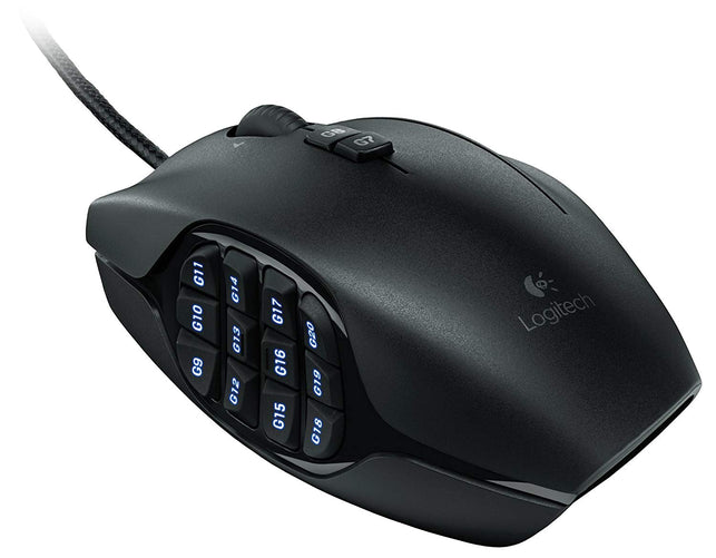 Logitech G600 MMO Gaming Mouse, RGB Backlit, 20 Programmable Buttons - The Gadget Collective