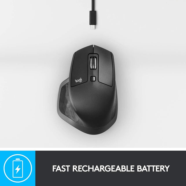 Logitech MX Master 2S Wireless Mouse – Use on Any Surface, Hyper-Fast Scrolling, Ergonomic Shape, Rechargeable, Control Upto 3 Apple Mac and Windows Computers, Graphite (Discontinued by Manufacturer) - The Gadget Collective