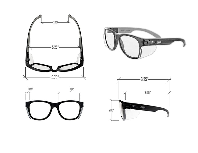 MAGID Y50BKAFC Iconic Y50 Design Series Safety Glasses with Side Shields | ANSI Z87+ Performance, Scratch & Fog Resistant, Comfortable & Stylish, Clot - The Gadget Collective