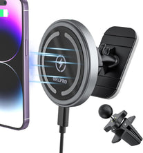Magnetic Wireless Car Charger Mount, Stick on the Dashboard for Magsafe Iphone 14/14 Pro/14 Max/13/13 Pro/13 Pro Max/ 12/12Pro/Mini, Fast Charging Auto-Alignment Air Vent Phone Holder (Dark Grey) - The Gadget Collective