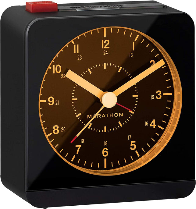 MARATHON Analog Desk Alarm Clock with Auto-Night Light - The Gadget Collective