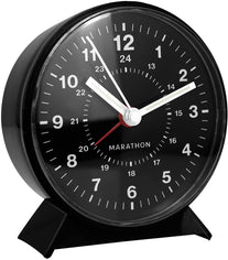 Marathon CL034001BK Mechanical Wind-Up Alarm Clock - Black - The Gadget Collective